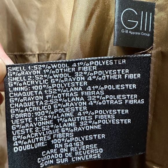 Nine West Colorblock Wool Blend Pea Coat  Heather Brown Gray, sz‎ 6, EUC - Picture 6 of 6